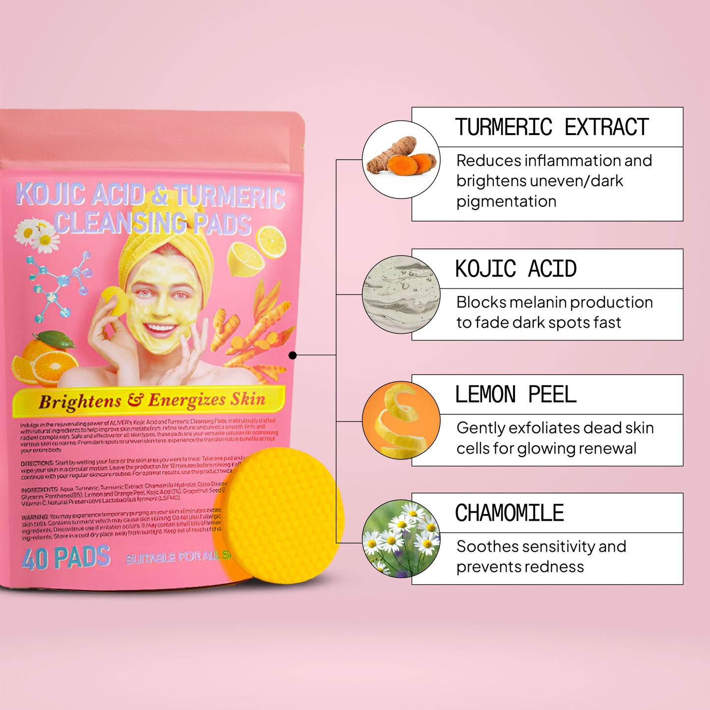 kojic acid & turmeric cleansing pads